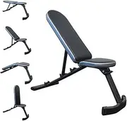 HCE Adjustable FID - Flat Incline Decline Bench Press with Triple Back Adjustment Compatible with Squat Rack Tower for Barbell & Dumbbell Weightlifting Fitness Gym Exercise Equipment