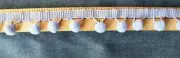 WHITE POM POM BALLS FRINGE TRIM 1 INCHES WIDE 5 YARDS