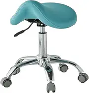 Adjustable Saddle Stool Chairs with Medical Wheel, Ergonomic Rolling Chair Hydraulic Stools, Easy to Install Hygienist Dentist Professional Chair(Blue)