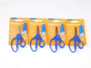 4 Fiskars Blunt-tip Kids Scissors 5 in. with Sheath Safety-Edge Blue Ages New