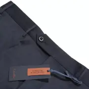 Zanella NWT Dress Pants Size 32 US Curtis In Blue Subtle Pattern 100% Wool