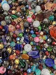 Half-pound Glass Bead Mix 4-18mm Assorted Colors and Shapes Bulk Lot