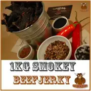BEEF JERKY 1KG SMOKEY AUSTRALIAN PERFECT SNACK WINE BEER CIDER SPIRITS
