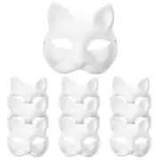 10pcs White Cat Masks Half Costume Diy White Masks Diy Halloween