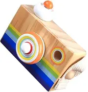 ORFOFE Wooden Boys and Girls Imitation Camera Toy Kaleidoscope Prisms Colorful Observation Toy for Children's Play