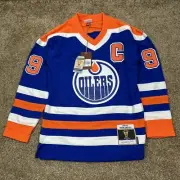 MITCHELL & NESS EDMONTON OILERS S WAYNE GRETZKY BLUE LINE JERSEY $200 RETAIL