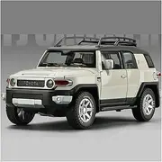 Scale Finished Model Car 1:24 Scale for Toyota FJ Cruiser SUV Simulation Alloy Diecast Car Model Miniature Vehicle Souvenir Die-cast Vehicle(White)