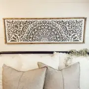 Mandala Bohemian Headboard Handmade Wall Mounted Bed Head, Boho Headboard