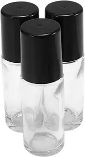 VICASKY 4Pcs Essential Oil Roll Bottles Leak Portable Subpackaging Containers Black Transparent for Home Use Travel and DIY Formulations