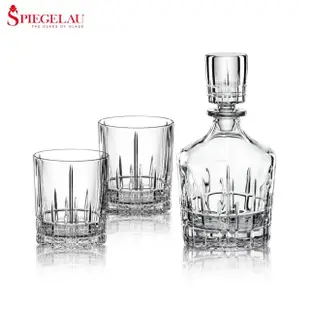 【德國Spiegelau】歐洲製SERVE威士忌水晶玻璃醒酒器/0.75L+酒杯/368ml*2入禮盒組(尊爵品鑑款)