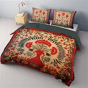 Duvet Cover Set Medieval Quilt Art The Tree of Life Pattern Duvet Cover Set Soft 3-Piece Luxury Cotton Bedding Set Home Decor Gift