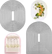 SENHAI Arch Metal Die Cuts & Oval Border Die Cuts for Card Making, Cutting Dies Stencil Metal Embossing Paper Dies for Card Making Supplies Album DIY Scrapbooking