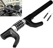 Vechkom Steering Wheel Lock Keyless Password Code Heavy Duty Security Anti Theft Steel for Vehicle Car Truck Van SUV