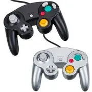 Lot Of 2 Gaming Joysticks Controllers Set For GameCube Black Silver