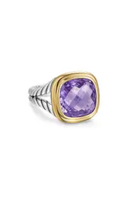 David Yurman Albion® Ring in Sterling Silver with 18K Yellow Gold & Amethyst, 11mm at Nordstrom, Size 7