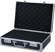 Dickly Aluminum Alloy Briefcase quipments Instrument Display Case File Storage Box Multifunctional Carrying Case, Black Medium Lock