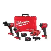 Milwaukee Hammer Drill + Impact Driver Kit 18V Li-Ion Cordless w/ Impact Wrench