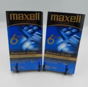 Maxell T-120 VHS Premium Grade Video Tapes - 6 Hrs NEW SEALED (Set of 2) VCR