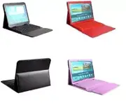 Faux Leather Bluetooth Wireless Keyboard and Case For 10.1'' Samsung Tab 4 T530