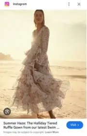 Zimmermann Halliday Tiered Ruffle Gown Dress - New With Tags