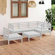 6 Patio Set Pinewood White-2723