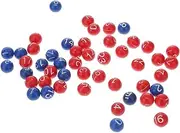 Kisangel 49pcs Dual Color Engraved Raffle Game Balls Bright Plastic Bingo Number Balls for Parties Fundraisers Events Easy to Read Catch Attention