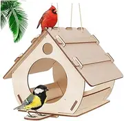 Wooden Bird Feeder, Bird House, Traditional Bird Nesting House, Birds Nesting Box,Garden Birdhouse, Bird Feeder Shelter, Outdoor Bird Houses for Tree Bird House Backyards Hummingbird Feeder