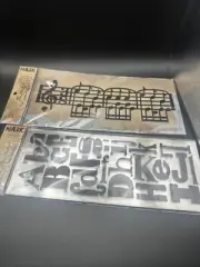 Lot of 2-Tim Holtz idea-ology Mask Concerto and Ransom Stencil multi media masks