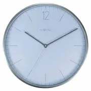 NEW NeXtime Essential Silver Metal Wall Clock, Elegant White, 34cm