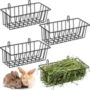 4 Pack Rabbit Hay Feeder with Hooks Metal Hay Feeder Holder for Rabbit Guinea