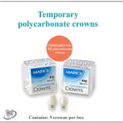 Dental Temporary Crowns Polycarbonate Crowns For Anterior & Bicuspid Teeth, 5/Pk