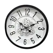 Antique Analog 3d Royal Vintage Metallic Grey Wall Clock 50 cm