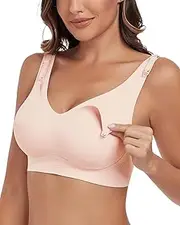[As Fairy] Nursing Bras for Breastfeeding, Padded Nursing Pumping Bra Hands Free, Maternity Bra Push up Supportive