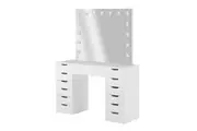 Jenna Hollywood LED Mirror Dressing Table - White