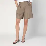 [Róhe] Bermuda shorts in khaki linen blend 34 FR Beige