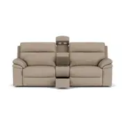 Vance 3 seat dual electric recliner with electric headrest & storage console with cooling cupholders, wireless charger & LED lights