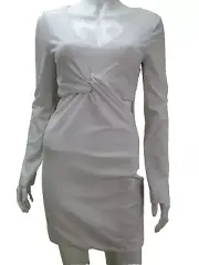 Top Shop White Mini Long Sleeve Spandex Dress W/Cut Out Detail Sz:10