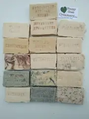 16 BARS GOAT MILK SOAP ESSENTIAL OILS LAVENDER SPEARMINT OLIVE OIL & GREEN CLAY