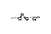Clasico Brushed Nickel Solid Handle Bath Tap Set