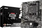 MSI A520M-A PRO AMD mATX Motherboard - AM4 Ryzen 2xDDR4 2xPCIE 1xM.2 1xDVI-D 1xHDMI 6xUSB 3.2 6xUSB2.0