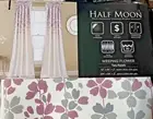 HALF MOON Weeping Flower Room Darkening Insulated Curtains Panel Pair 52x84" ea