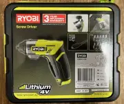 RYOBI Cordless Screwdriver Screw Driver 4V Rechargeable Battery +10 BIT SET
