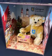 Vintage Steiff Mohair Mama And Baby Bear Box Set