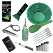 12" Green Gold Pan Panning Kit, Pocket Sluice Box & Digiweigh Pocket Scale