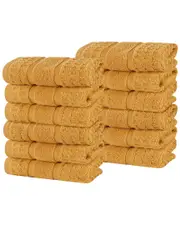 Superior Set of 12 Zero Twist Cotton Waffle Honeycomb Plush Soft Absorbent Washcloths