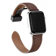 ZUSLAB Apple Watch Leather Band for 9/8/7 41mm- 6/SE/5/4/3/2 40mm 38mm Top Genuine Leather Replacement Strap - Brown