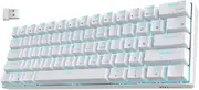 RK ROYAL KLUDGE RK61 Wireless 60% Triple Mode BT5.0/2.4G/USB-C Mechanical Keyboard, 61 Keys Bluetooth Mechanical Keyboard, Compact Gaming Keyboard with Software (Hot Swappable Red Switch, White)