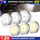 6 LED Motion Sensor Night Light Indoor Stairs Hallway Home Lamp Battery Operated