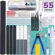 Swpeet 55Pcs Gundam Modeler Basic Tools with Duty Plastic Container, Professional Gundam Model Tools Kit Perfect for Model Kit Building Beginner Hobby Model Assemble Building(Gundam Kit - 11)