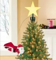 Mr. Christmas Flying Superhero Santa Animated Tree Topper with 8" Star
